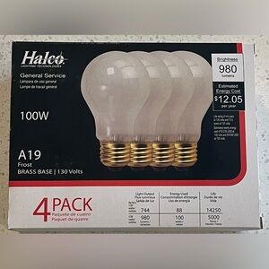 4-pack of 100 Watt Incandescent Bulbs (not LED) 130V for Standard Home Use